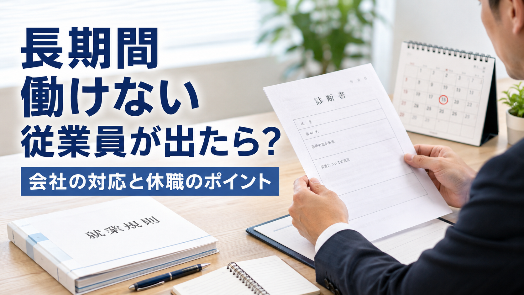 長期間働けない従業員が出たときの会社対応|休職・復職時の注意点